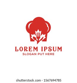 Creative and modern Canadian restaurant or kitchen logo design template vector eps