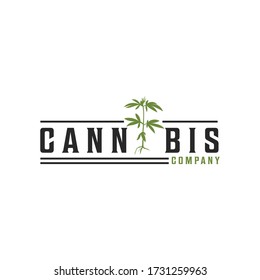 creative modern cannabis CBD marijuana hemp leaf logo design
