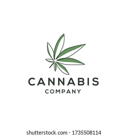 Creative Modern Cannabis CBD Marijuana Hemp Leaf Logo Design