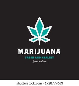 creative modern cannabis CBD marijuana hemp leaf logo design