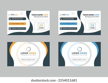 Creative Modern Card Template Double Sided Vertical Business Card With Corporate Editable Color