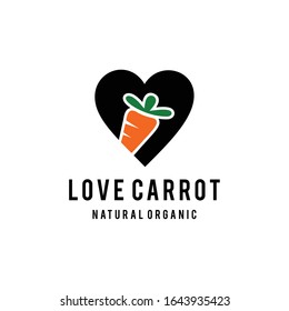 Creative modern carrot with heart sign logo template design vector illustration
