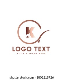 Creative modern cat themed letter type K logo template, Vector logo for business and company identity 