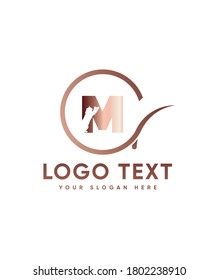 Creative modern cat themed letter type M logo template, Vector logo for business and company identity 