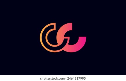 Creative And Modern CC Logo. Initial Letter CC Logo Design on Black Background.