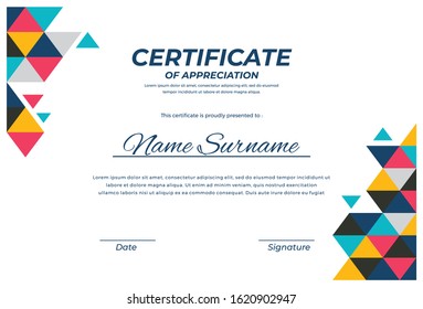 Creative modern certificate template design
