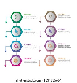 Creative modern chart data infographic with hexagon concept design for diagram,workflow,presentation,process template.vector