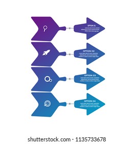 Creative  modern chart data infographic with arrow concept design for diagram,workflow,presentation template.vector