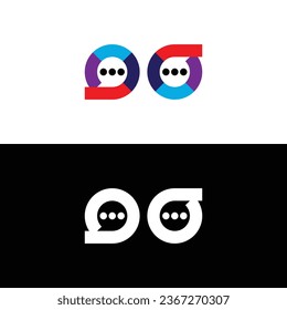 Creative Modern Chat Logo. Black and White Logo. Usable for Business Logos. Flat Vector Logo Design Template Element