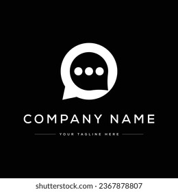 Creative Modern Chat Logo. Schwarz-Weiß-Logo. Für Firmenlogos geeignet. Flaches Vectorlogo-Design-Vorlagenelement