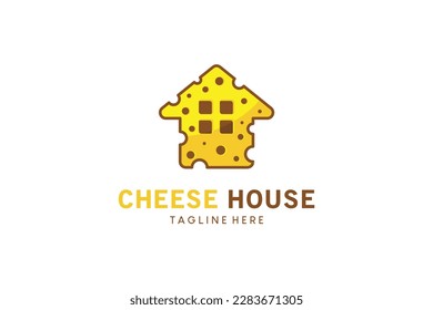 Creative modern cheese house icon logo design