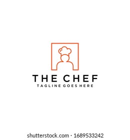 Creative modern chef restaurant sign Concept logo design template
