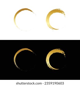 Creative Modern Circle Logo. Golden Logo on Black Background. Usable for Business Logos. Flat Vector Logo Design Template Element