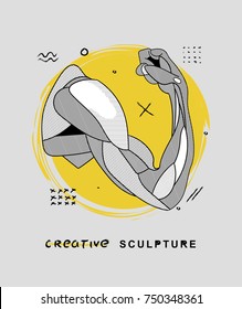 Escultura clásica creativa y moderna. Diseño de camisetas 