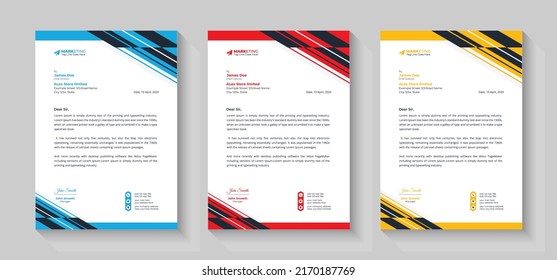 Creative Modern and Clean business letterhead Design. corporate letterhead Template, Abstract Letterhead Design. Minimalist business letterhead template design.