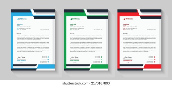 Creative Modern and Clean business letterhead Design. corporate letterhead Template, Abstract Letterhead Design. Minimalist business letterhead template design.