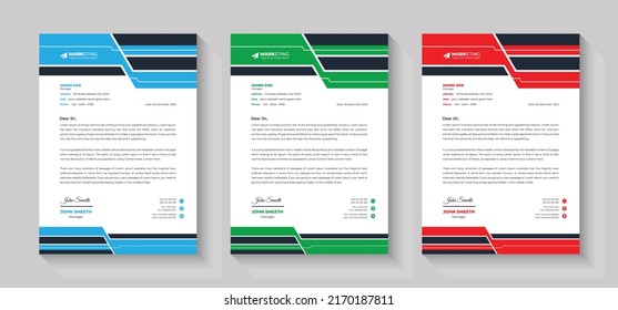 Creative Modern and Clean business letterhead Design. corporate letterhead Template, Abstract Letterhead Design. Minimalist business letterhead template design.
