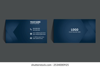 Creative modern clean corporate double-side business card template. Modern business card design, visiting card, vector illustration, professional