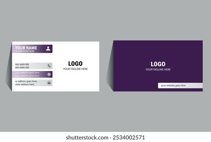 Plantilla de tarjeta de visita de doble cara corporativa limpia y creativa. tarjeta de visita, Ilustración vectorial, tarjeta de visita de lujo Plantilla de diseño de tarjeta de visita
