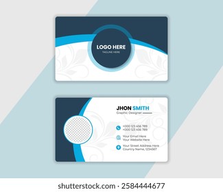 Creative modern clean corporate double-side business card template, personal visiting card, vector illustration, professional simple identity card .