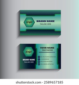 Creative modern clean corporate double-side business card template, design personal visiting card