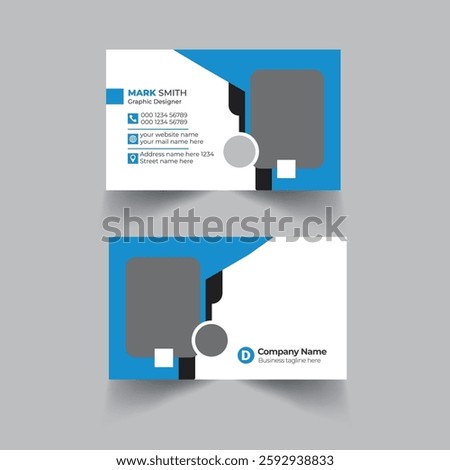 Creative modern clean corporate double-side business card template, visiting card, vector illustration,Modern creative professional business card template design.