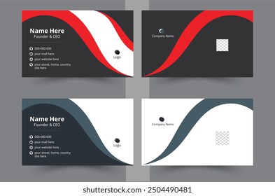 Creative and modern clean corporate name card and business card template. Vector illustration. Stationery design     