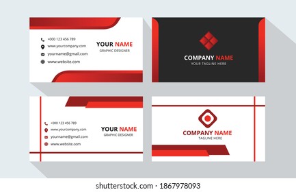 Modern Creative Name Card Red Color Stock Vector (Royalty Free) 1493123567