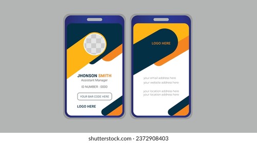 Creative modern and clean Two Sided business id card template. professional id card design template. Company employee id card template. Vector
