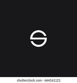 Creative modern clean unique circular shaped fashion brands black and white color S initial based letter icon logo.
