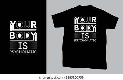 Creative modern clean unique gym fitness sport awesome trendy stylish apparel lettering quotes typography t tee shirt design template.