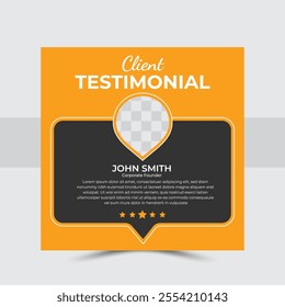 Creative Modern client testimonial design template layout vector