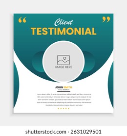 Creative modern client testimonial design template