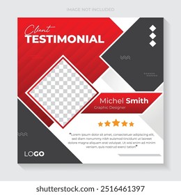 Creative modern client testimonial quote background or customer feedback
