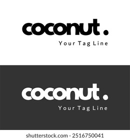 Creative modern coconut logo design template. Coconut Label Logo Design