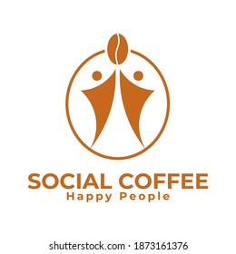Creative Modern Coffee Community Logo. Vector Simple Luxury Initial Design