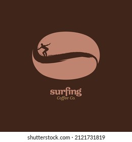 Cafetería moderna creativa sobre diseño de surf ilustración vectorial.