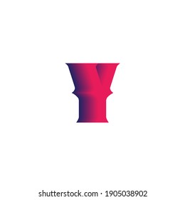Creativo diseño de icono de diseño de icono de diseño de logotipo 3D de letra Y abstracto moderno y colorido. Escriba los símbolos de logotipo de caracteres.