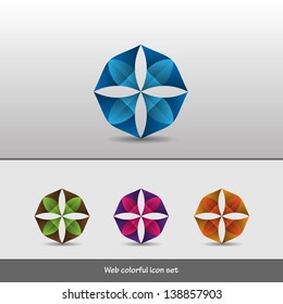 Creative modern colorful abstract geometric vector web item set for company