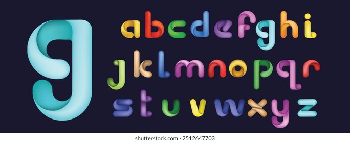 creative modern colorful alphabet. Typography with modern regular and number. minimalist style fonts set. vector illustration