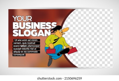Creative modern colorful banner template. Creative social media layout with business people. Vector