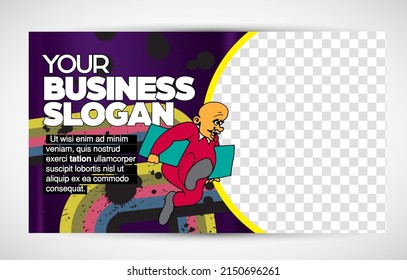 Creative modern colorful banner template. Creative social media layout with business people. Vector