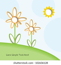 Creative modern colorful editable 3d art vector web design with spring flower