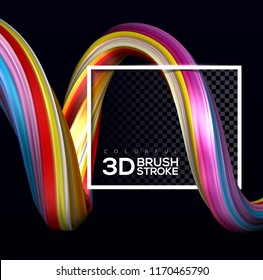 Creative modern colorful flow. Liquid 3d twisted shape for your design concept. Isolated on black background. Vector illustration, Eps10