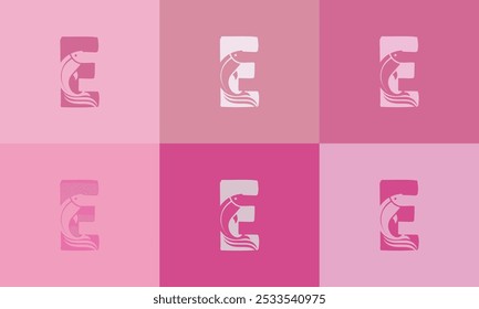 Creative Modern Colorful Icon, Modern Fish font alphabet Icon