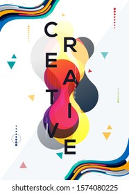Creative Modern and colorful stylized geometric font. Vector alphabet design with different colors and shape styles.
