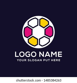 Creative & Modern colourful football logo design template for company, business Or industry purpose ready to use