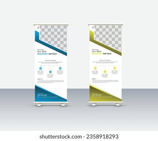 
Plantilla de diseño de banner Roll-up creativo moderno y colorido