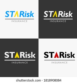 Creative Modern Compact Design for Insurance Company or Brand Logo Ideas STARisk logo Inspiration