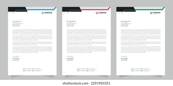 Creative modern company letterhead template, Corporate letterhead template design for your business projects.